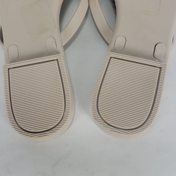 NEW MELISSA HARMONIC BLACK FLOWER BEIGE JELLY FLIP FLOP THONG SANDALS WOMEN'S 7 - Picture 13 of 15